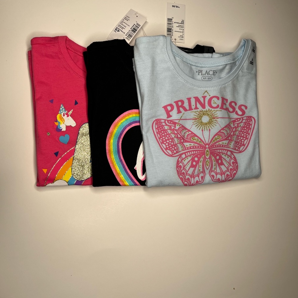 3 children’s place girls small (5-6) t-shirt